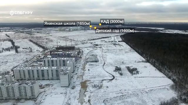 ЖК "Ясно.Янино" — аэросъемка СПБГуру. Декабрь 2016. смотреть онлайн