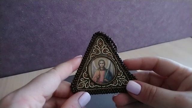 Вышивка бисером. Оберег в дорогу "Святой Преподобный Алексей Божий и Ангел Хранитель"-Nova Sloboda. смотреть онлайн