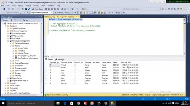 Min,Max and Sum Aggregate functions смотреть онлайн