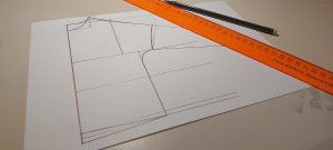 Построение выкройки худи с капюшоном, со спущенным плечом