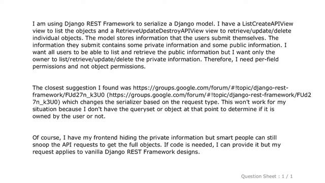 Django : Per Field Permission in Django REST Framework смотреть онлайн