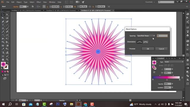 How to make vector Using Blend Tool Illustrator Tutorial Create Beautiful Floral @artgrapocean смотреть онлайн