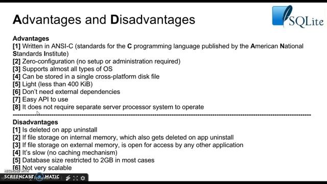 [SQLite] Advantages and disadvantages of SQLite? смотреть онлайн