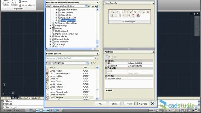 AutoCAD LT - CUI a panel Uchopení смотреть онлайн
