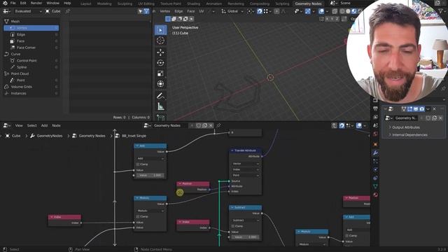 Inset With Geometry Nodes In Blender 3.2.