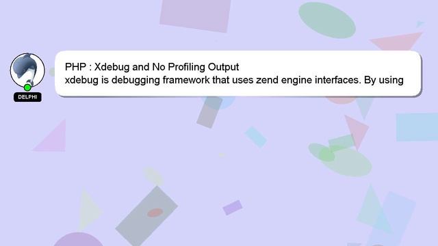 PHP : Xdebug and No Profiling Output смотреть онлайн