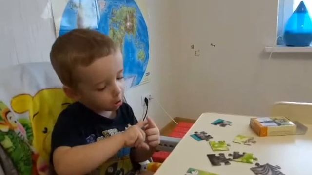 Пазлы. Как научить собирать пазлы. Собрать детский пазл Котенок