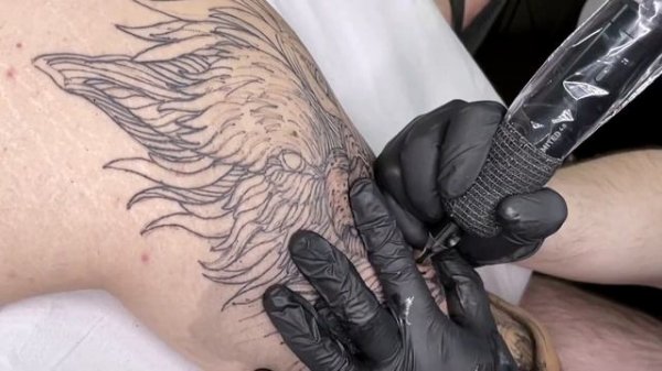 BLACKWORK FENRIR TATTOO | TIME LAPSE | Autoral Design