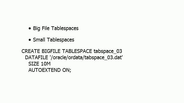 Oracle ---Tablespaces смотреть онлайн