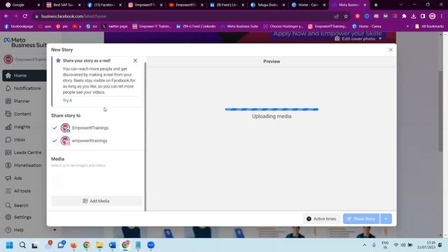 How To Upload Facebook Story And Instagram Story Using Facebook | Digital Marketing Training смотреть онлайн