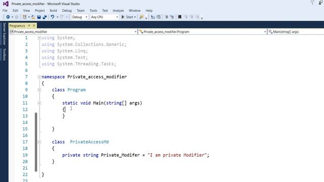 Private Access Modifier in C# | Part 5 смотреть онлайн