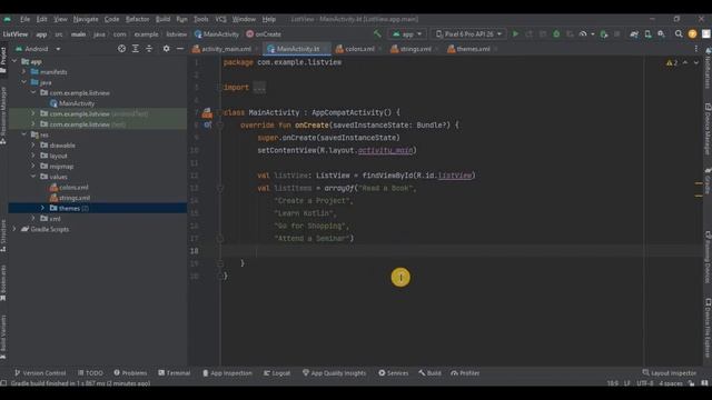 ListView In Android Studio Using Kotlin | Android Knowledge