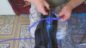Ремонт рюкзака. Оплетка ручки шнуром 10 мм.