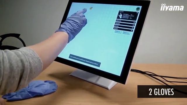 iiyama P-Cap touch monitors function with plastic gloves смотреть онлайн
