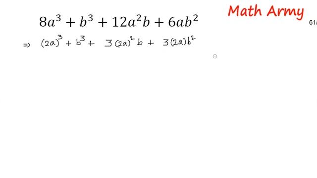 Factorise 8a^3+b^3+12a^2 b+6ab^2 смотреть онлайн