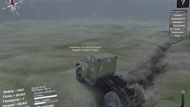 SPINTIRES Обзор мода МАЗ 502 смотреть онлайн