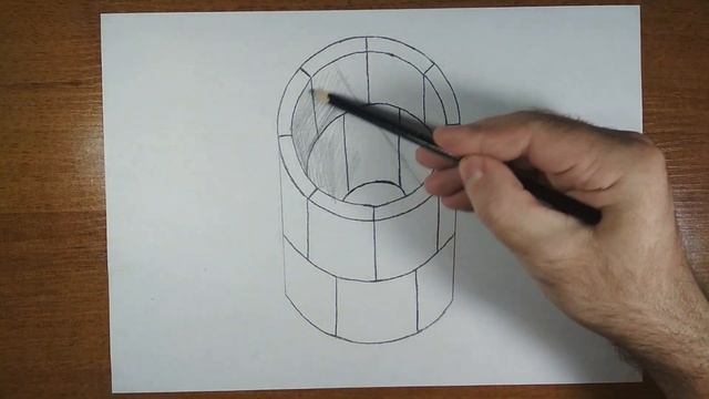 Как нарисовать простой 3D рисунок Иллюзия 3Д колодец смотреть онлайн