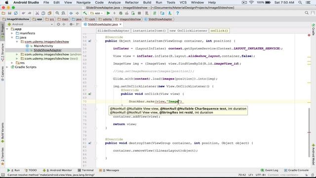 67. Add an On click Listener to the Image SlideShow смотреть онлайн