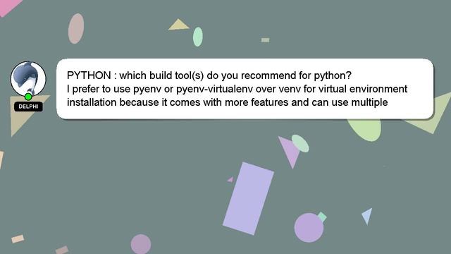 PYTHON : which build tool(s) do you recommend for python? смотреть онлайн