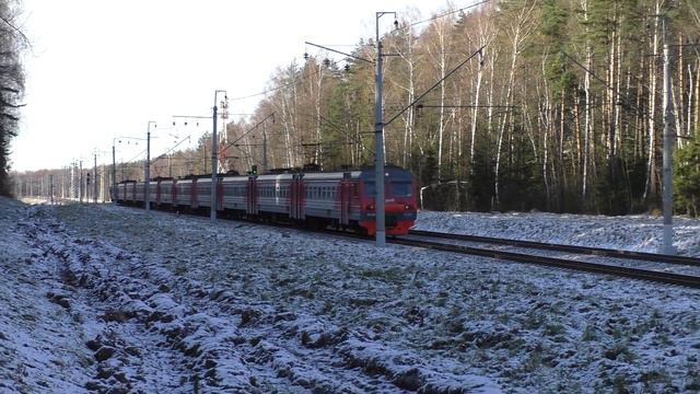 Электропоезд ЭД4М-0213 перегон Внуково - Солнечная смотреть онлайн