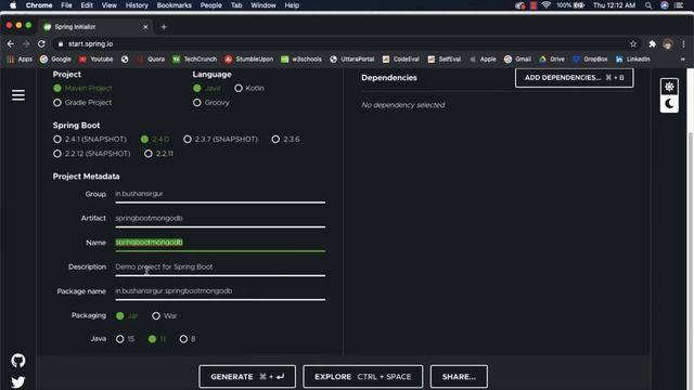 Spring boot and MongoDB - Create Spring boot project 01 смотреть онлайн