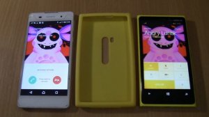angry luntik Incoming call&Outgoing call at the Same Time Nokia Lumia 920+Sony Xperia E5