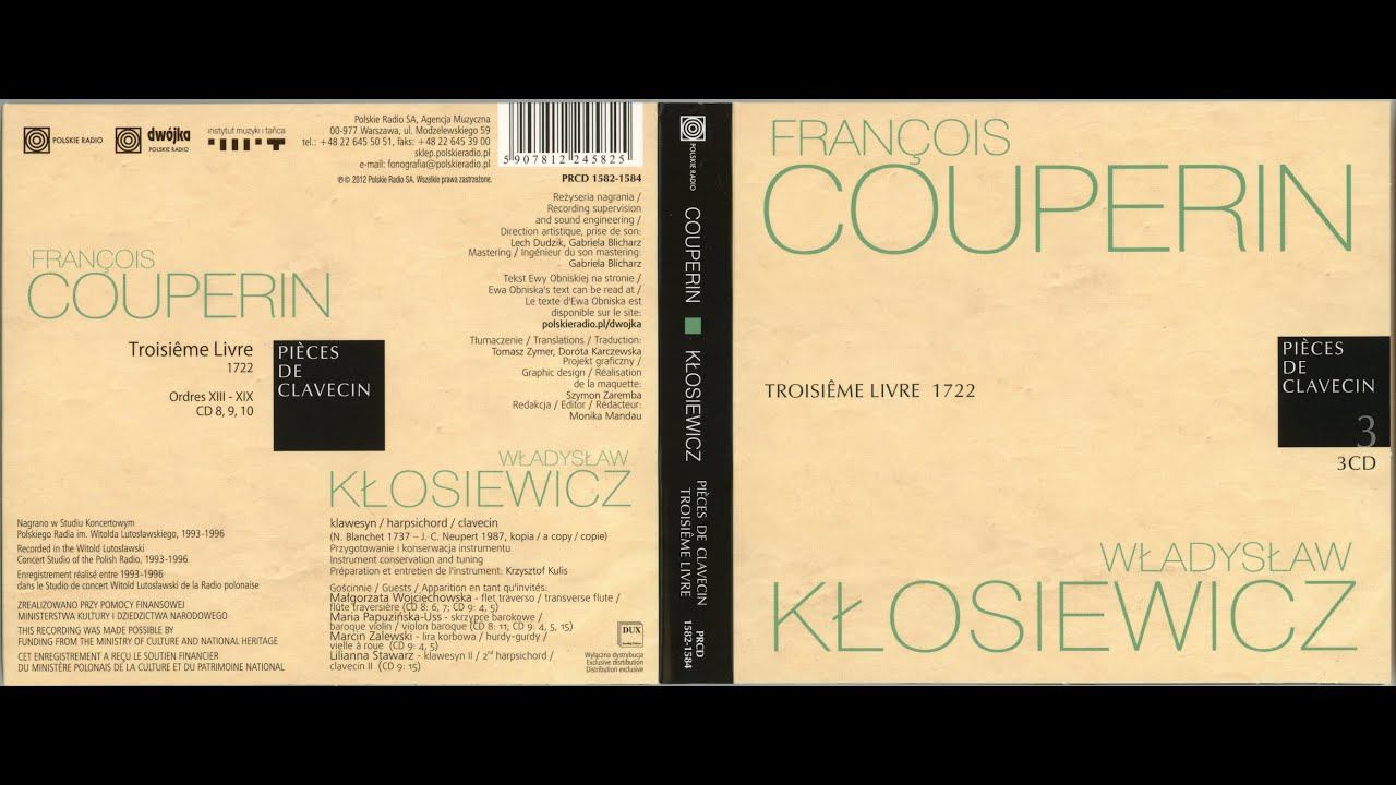 COUPERIN - PIÈCES DE CLAVECIN, CD12 смотреть онлайн