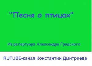 ПЕСНЯ О ПТИЦАХ
