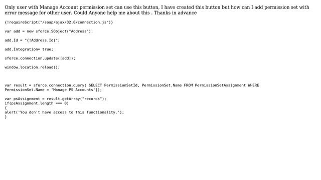 Salesforce: Java script button with permission set смотреть онлайн
