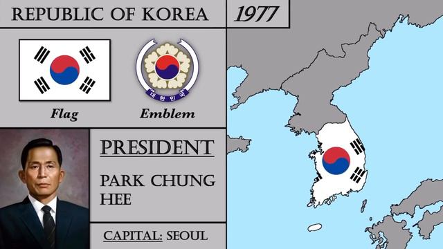 South Korea History (1948-2023). Every Year. 한국의 역사