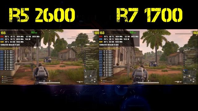 RYZEN 5 2600 VS RYZEN 7 1700