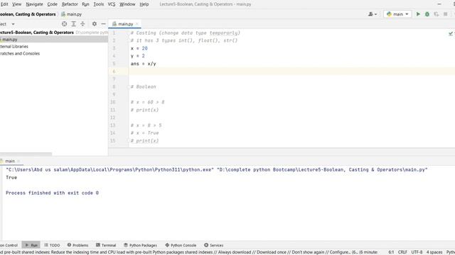 Lecture 5 | Python | Boolean & Casting смотреть онлайн