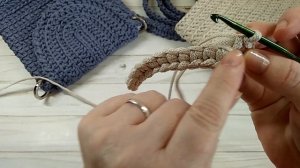 Сумка крючком с клапаном из шнура. Подробный МК. Crochet bag