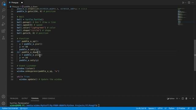 Python Turtle Game Part 3: Moving the Paddles | PONG | blind soul смотреть онлайн