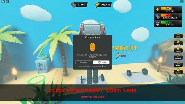 NOOB COM ROBUX INFINITO PUXANDO O MÁXIMO DE PESO NO ROBLOX (Zerando o Strongman Simulator) смотреть онлайн
