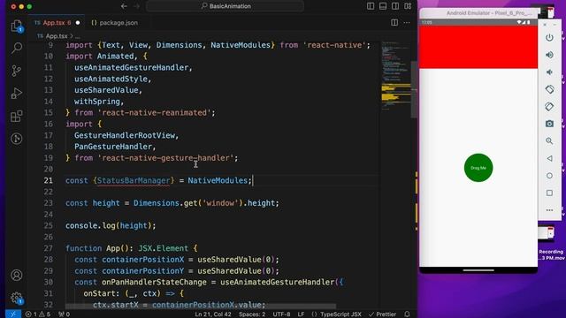 React Native Animation Part 4 (Drag and Drop the container) смотреть онлайн