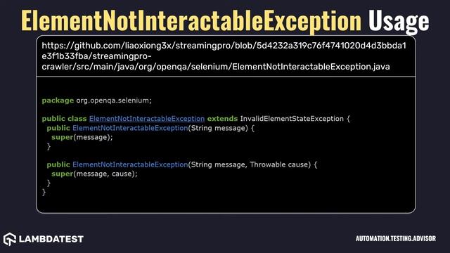 rg openqa selenium ElementNotInteractableException with examples смотреть онлайн