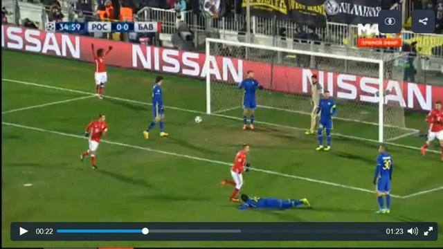 Ростов - Бавария 3-2 первый гол Баварии смотреть онлайн