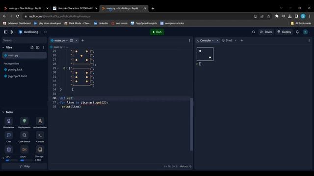 Python Dice Simulator: Roll the Dice with Awesome ASCII Art Graphics! смотреть онлайн