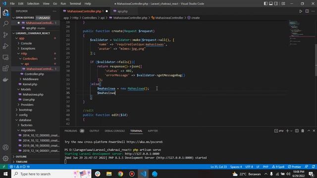 Fullstack Laravel 9 Chakra UI React - Part#9 Tambah Data dan Membuat Validator Image смотреть онлайн