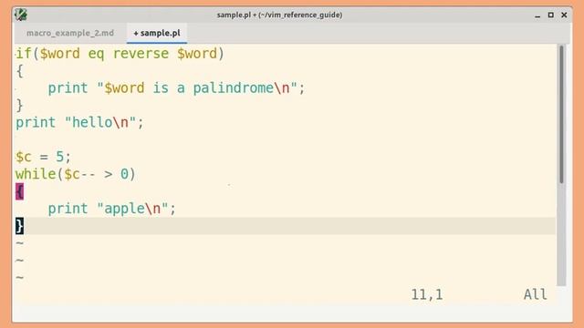 Vim Macro: example 2 смотреть онлайн