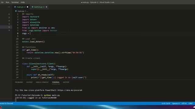 Make a discord bot using python - Part 2 - Commands, embeds and buttons смотреть онлайн