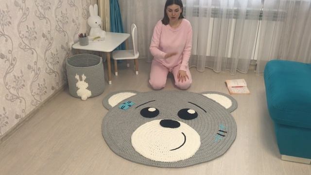 ковер из трикотажной пряжи мишка, большая корзина зайчик крючком● FAQ ● carpet made of knitted yarn смотреть онлайн