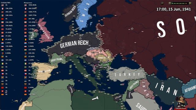 What if ITLAY was very long? | WWII | HOI4 Timelapse смотреть онлайн
