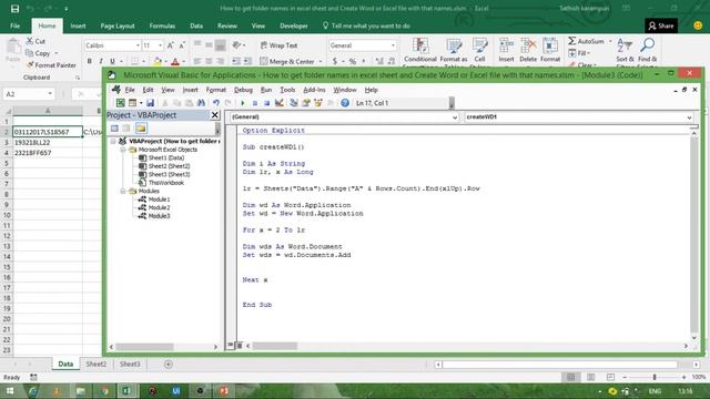 How to get folder names in excel sheet and Create Word or Excel file with that names смотреть онлайн