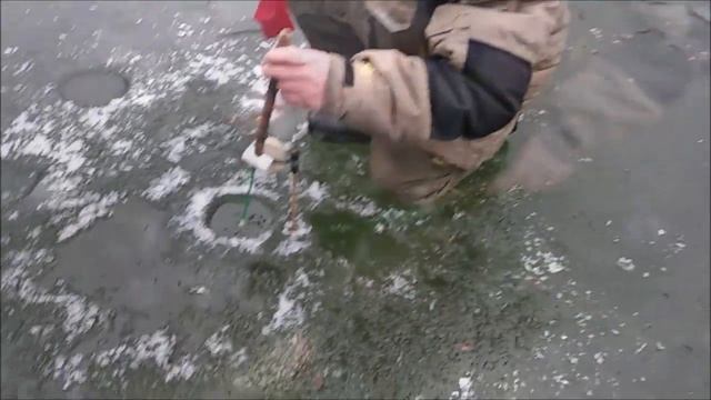 Прозрачный лёд не даёт должного эффекта для ловли на актив. Нижний пруд. Клёвое место. смотреть онлайн