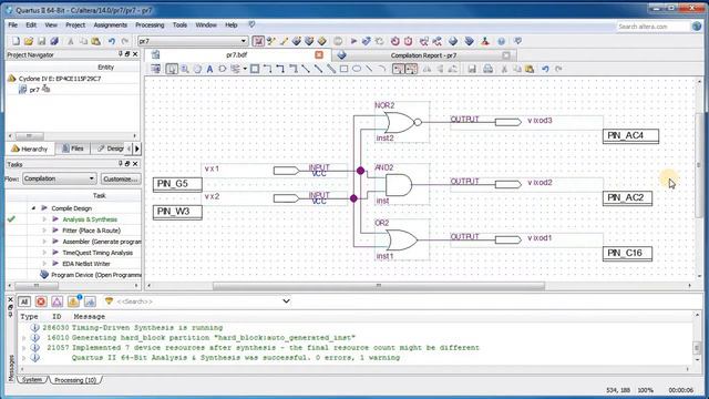 Quartus II - подключение ПИНов к проекту