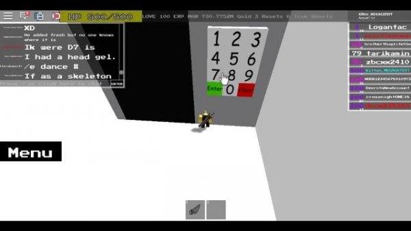 roblox door code in my game undertale brawl rpg working!!