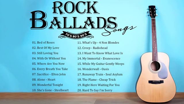 Bon Jovi, Eagles, Scorpions, U2, Nazareth - Rock Ballads 80's 90's Playlist смотреть онлайн