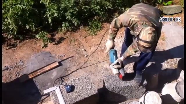 Распил блока из арболита